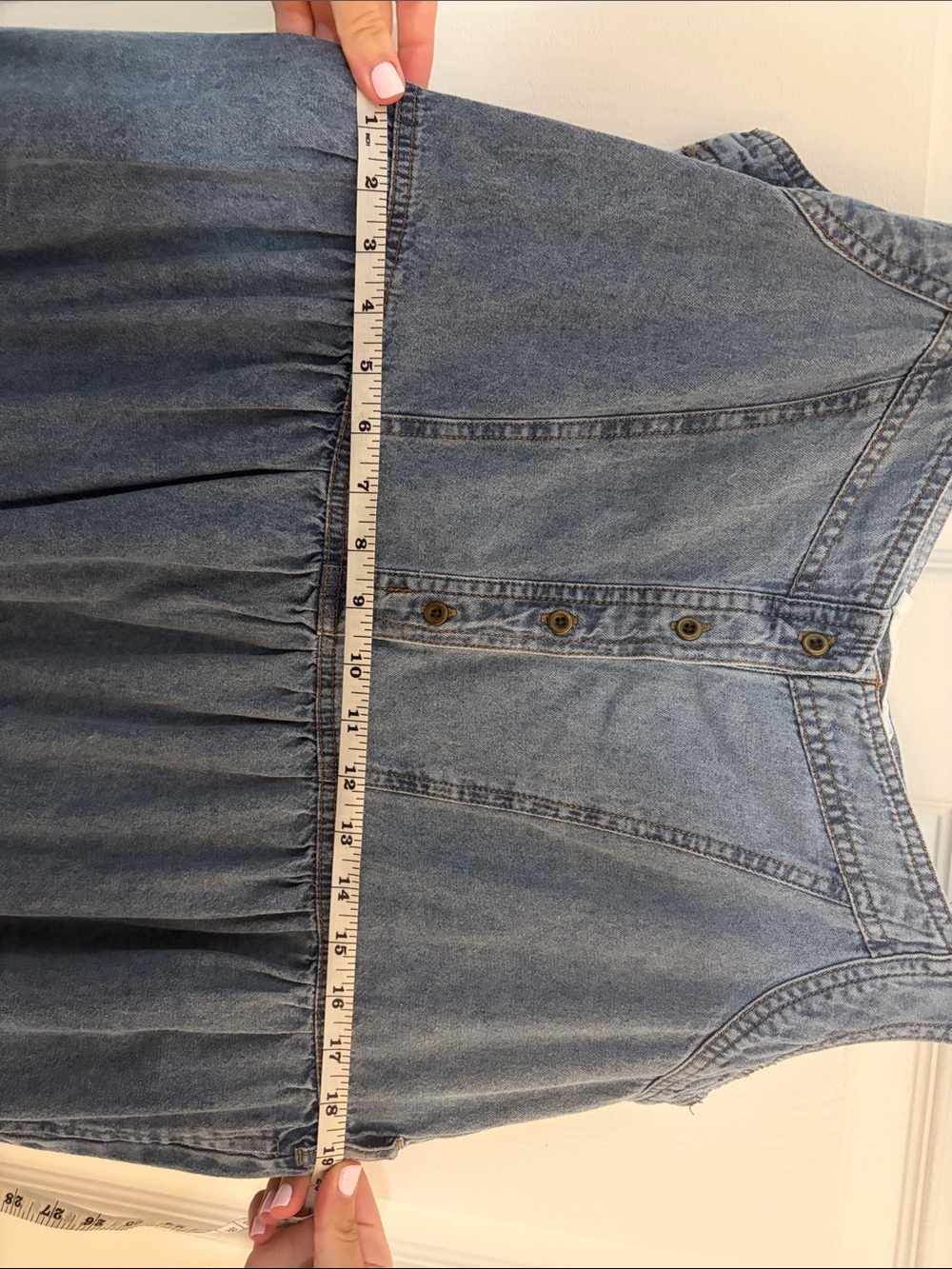 Women's Light Blue Denim Maxi Dress - Picture 5 of 7